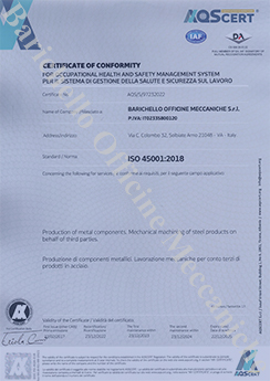 Certificato ISO 45001